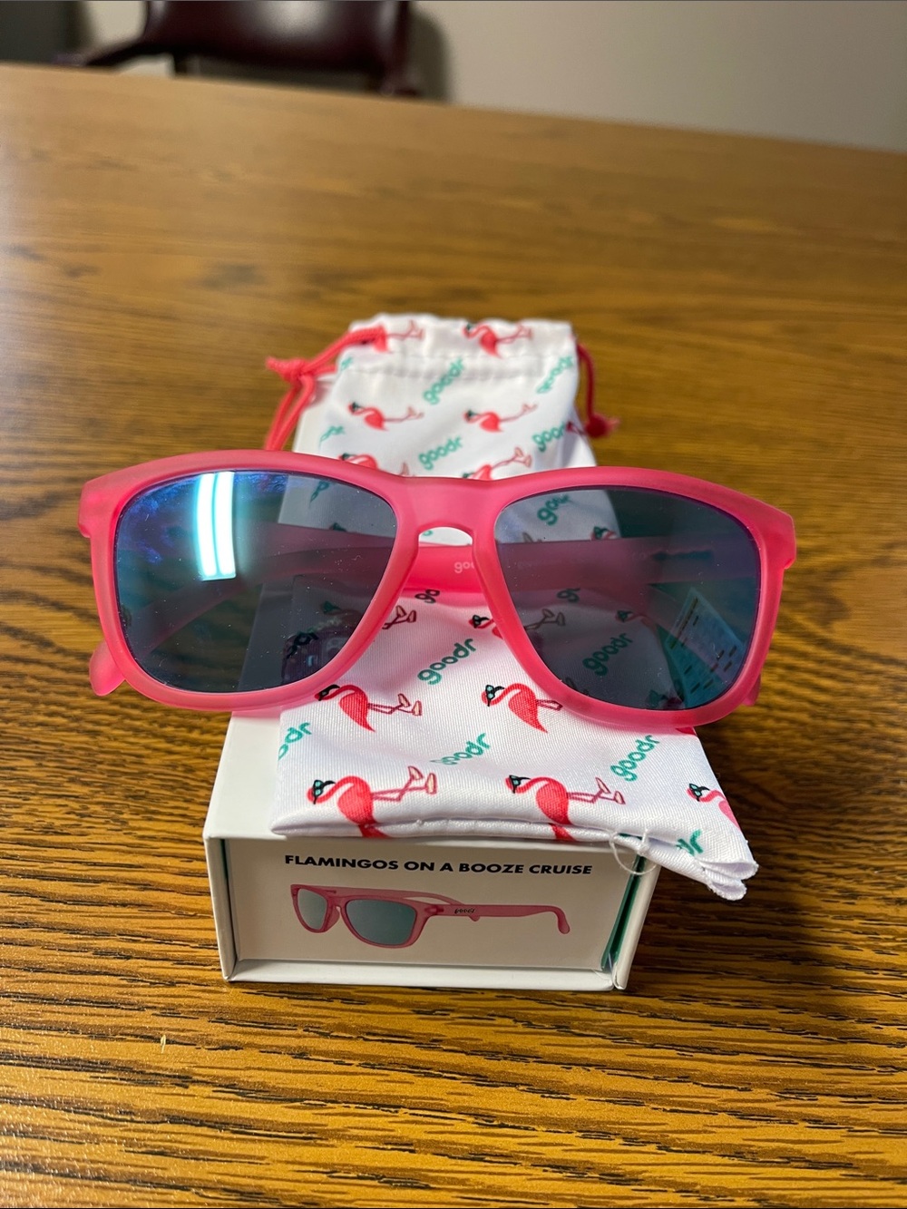 Goodr Flamingos on a Booze Cruise Sunglasses